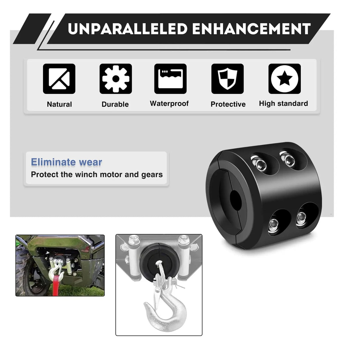Rubber Winch Cable Hook Stopper and Line Saver for UTV & SXS – view 7