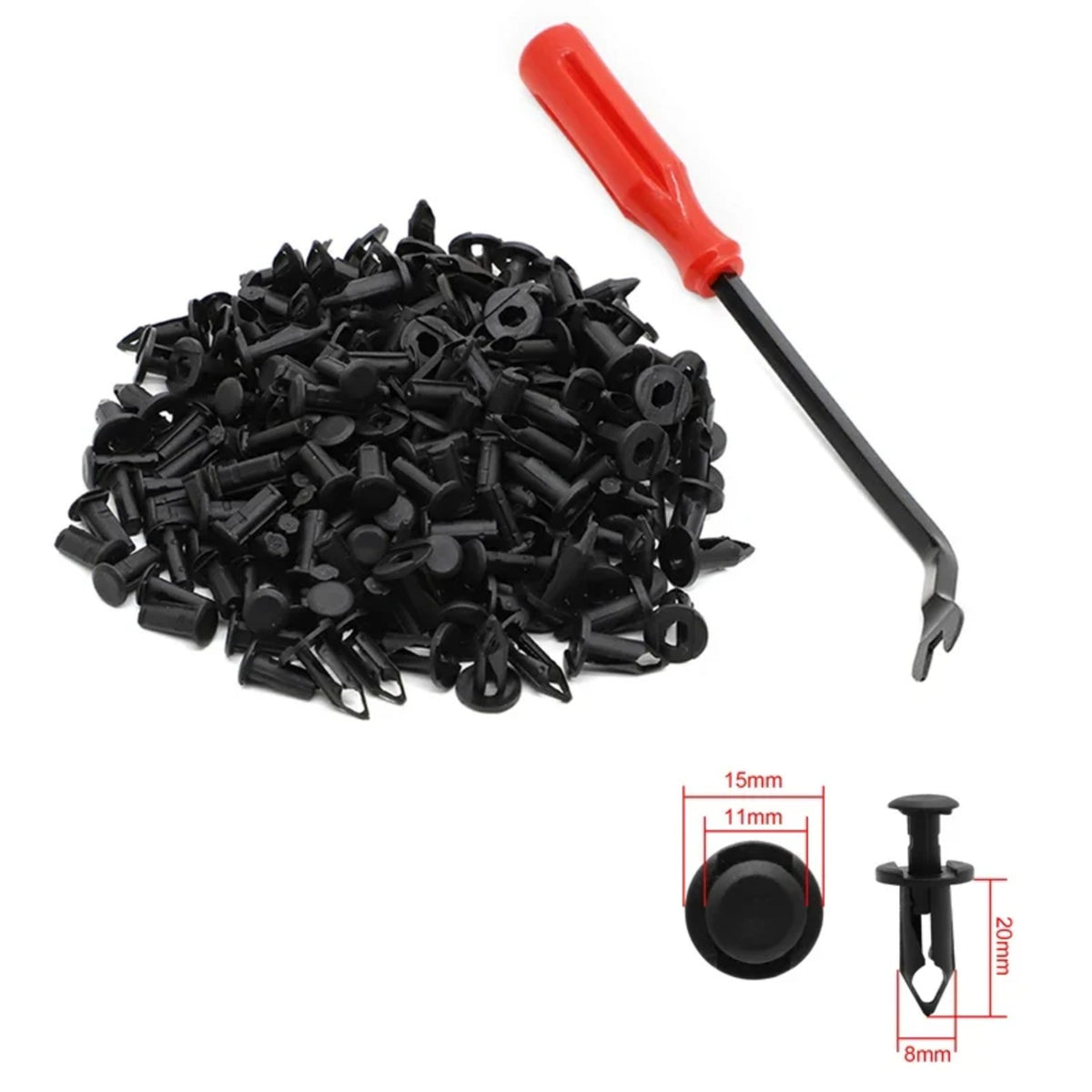 8mm Fender Clips and Body Rivets with Removal Tool for UTV & SXS – view 2