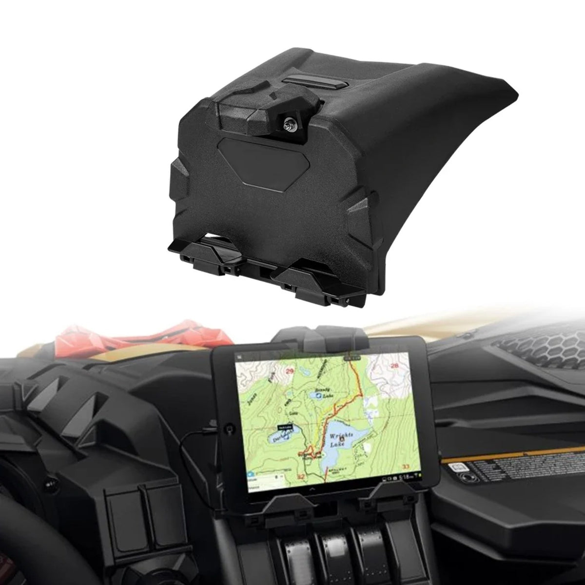 Phone Mount with Storage Tray Organizer for Can-Am Maverick X3 (2017–2023) – view 2