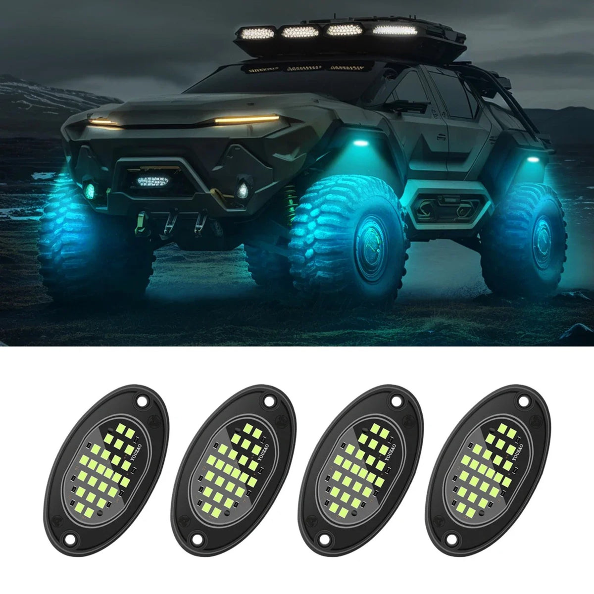 LED Rock Lights (4-Pack), Underbody Chassis Lights for UTV & SXS – view 10