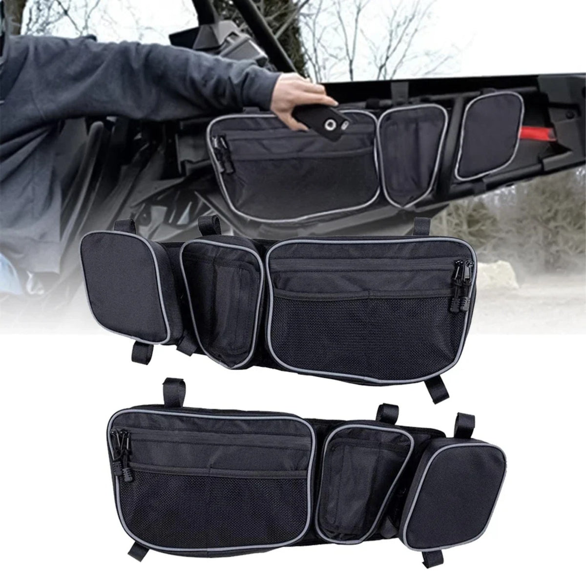 Front Upper Door Bags with Knee Pads for Can-Am Maverick X3 – view 2