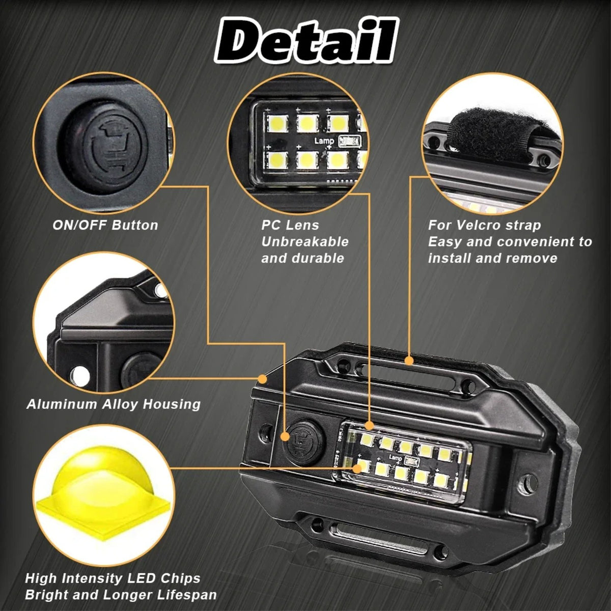 White LED Dome Light with Roll Bar Mount for UTV & SXS – view 6
