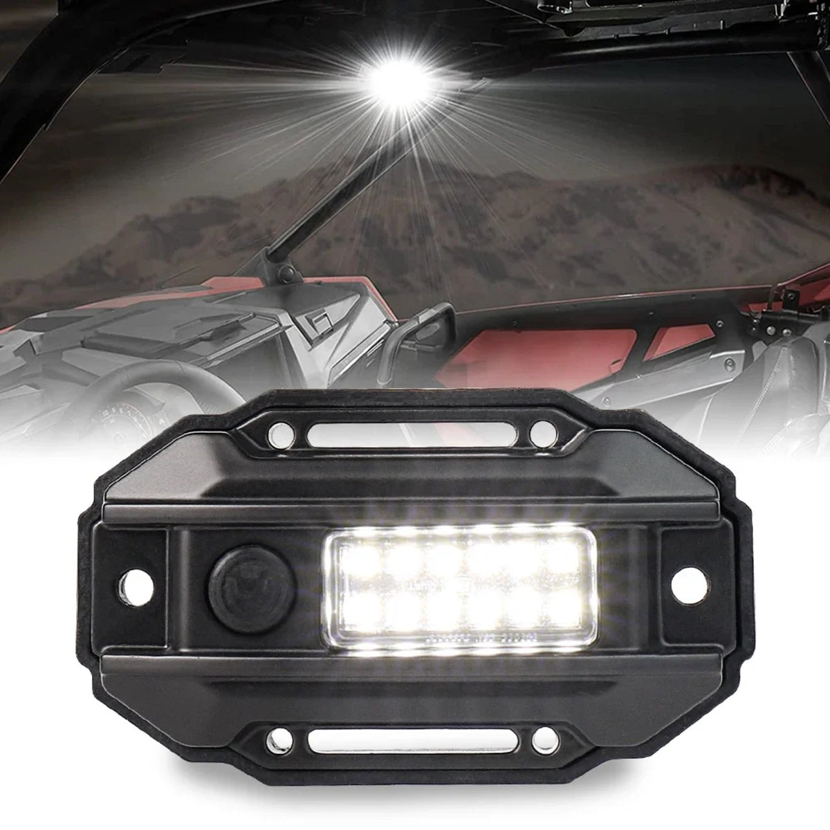 White LED Dome Light with Roll Bar Mount for UTV & SXS – view 7