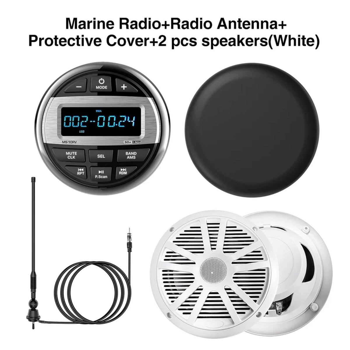 Waterproof Bluetooth Marine Radio with Speakers and Antenna for UTV & SXS – view 5