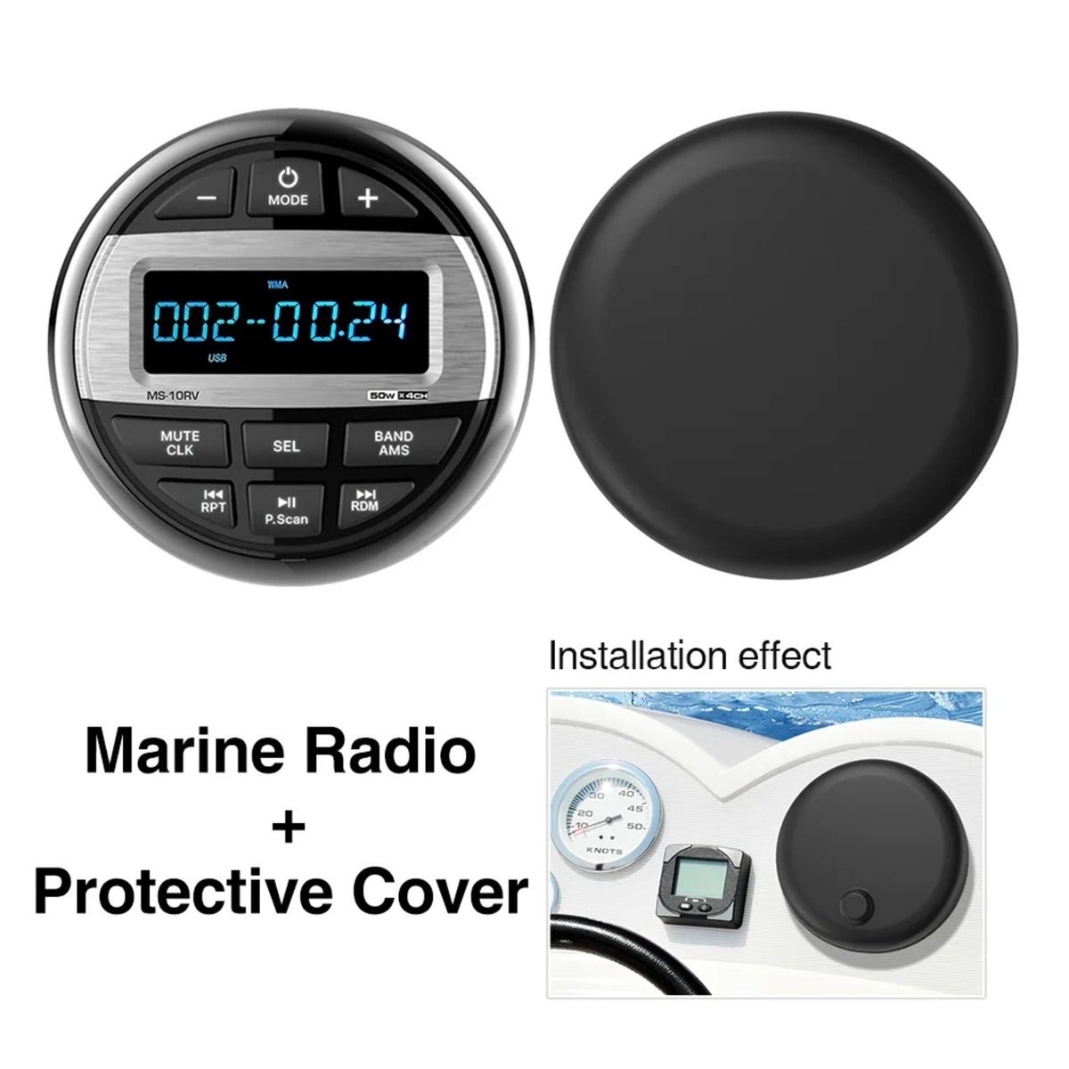 Waterproof Bluetooth Marine Radio with Speakers and Antenna for UTV & SXS – view 9
