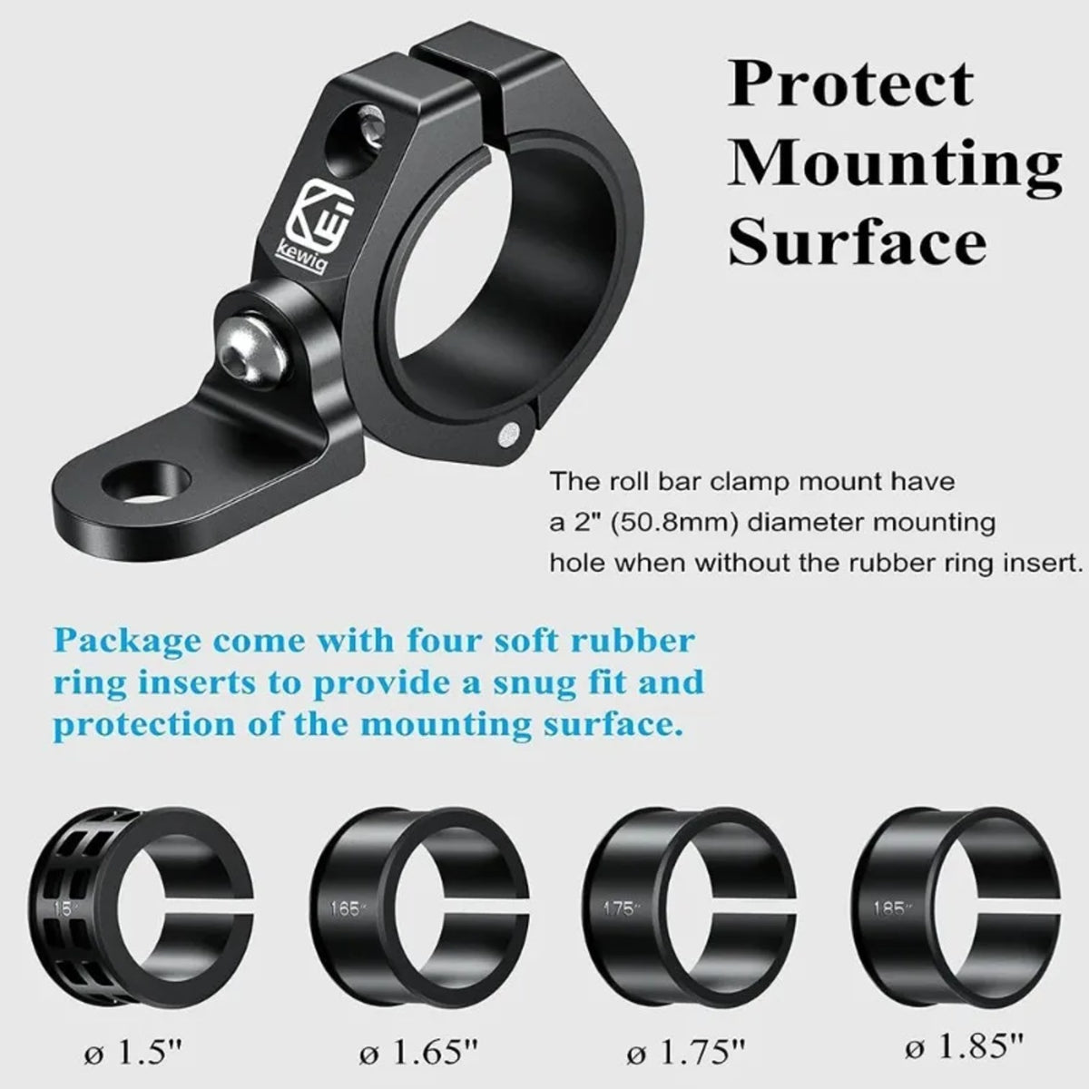 Heavy-Duty Aluminum Roll Bar Clamp for Whip Lights & Flags for UTV & SXS – view 6
