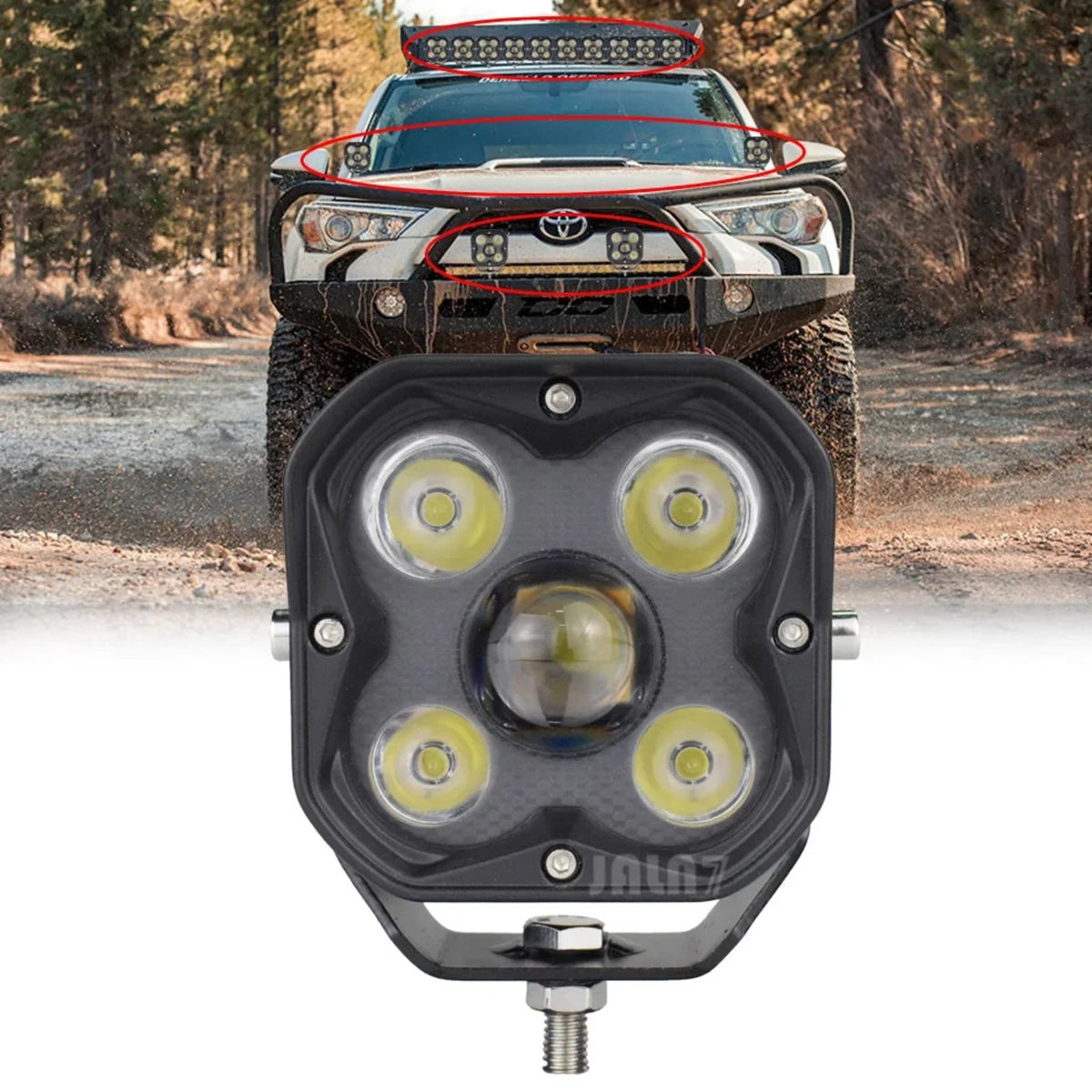 3-Inch 50W LED Cube Pod Lights, Spot Beam for UTV & SXS – view 2