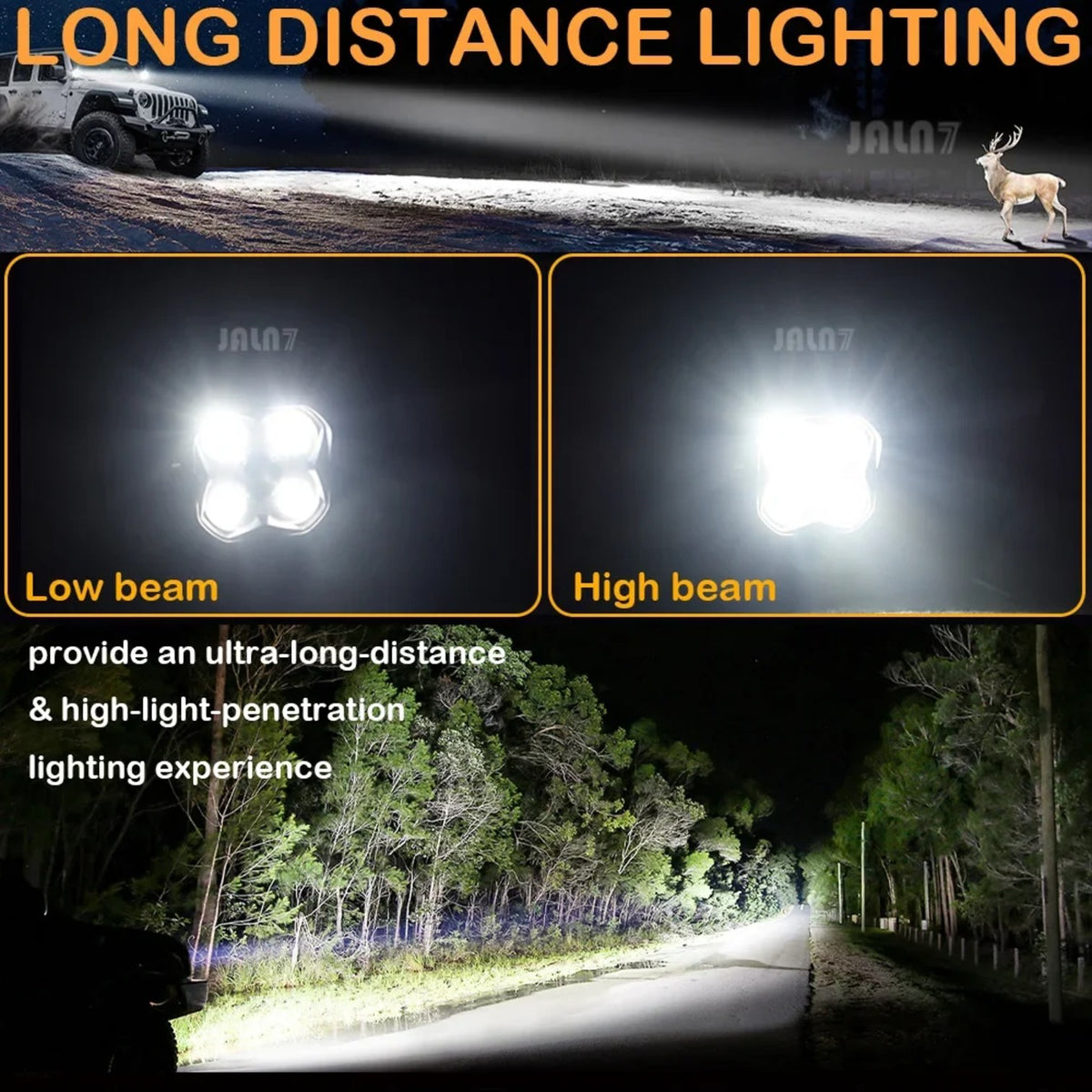 3-Inch 50W LED Cube Pod Lights, Spot Beam for UTV & SXS – view 5
