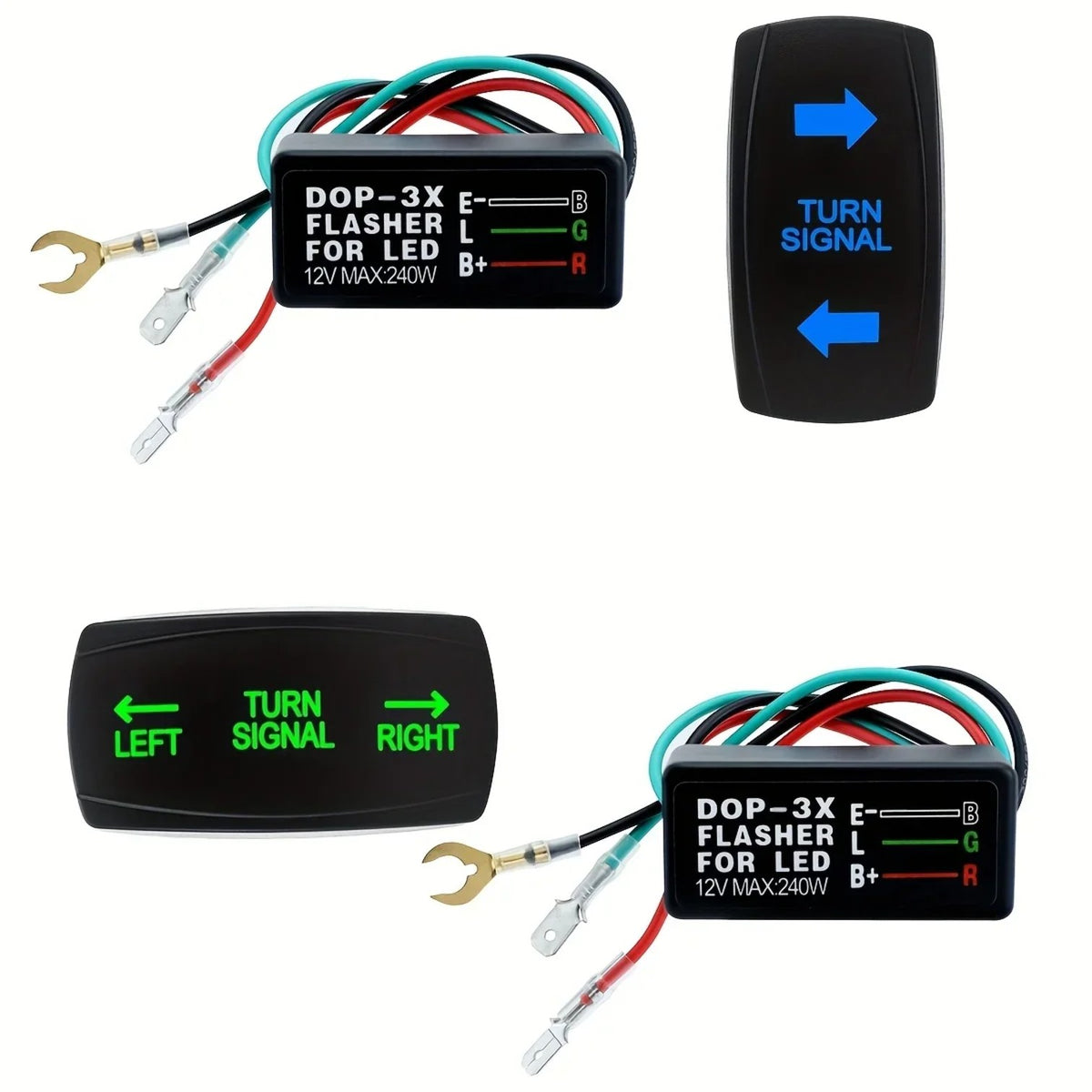 Turn Signal Rocker Switch with Flasher for UTV & SXS – view 2