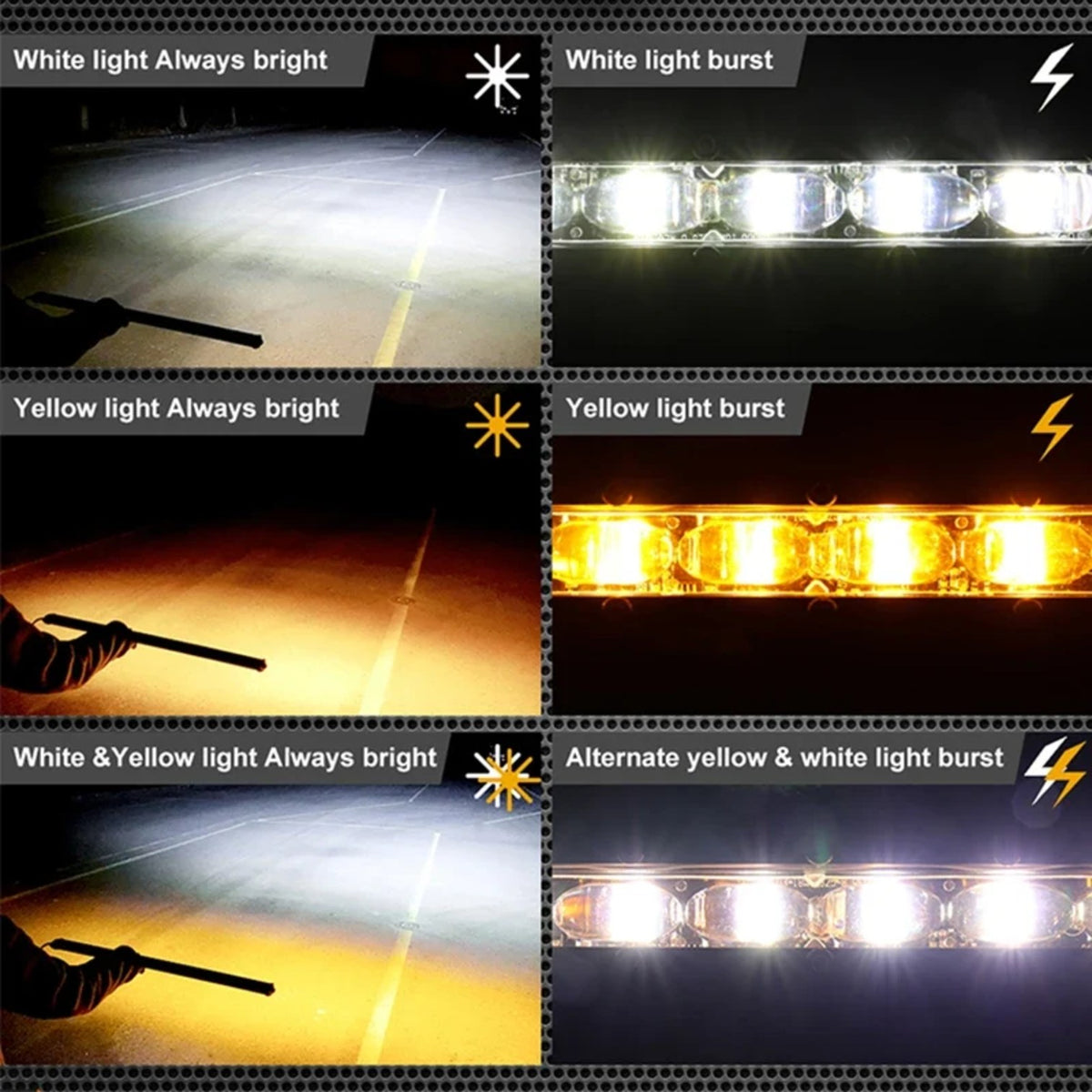 8-Inch Dual-Color Strobe LED Light Bar for UTV & SXS – view 2