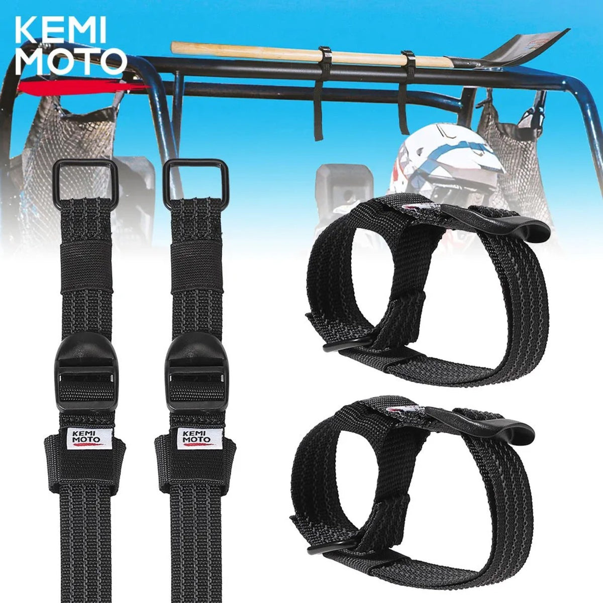 Rubber Shovel & Tool Holder Straps (4-Pack) for UTV & SXS – view 2