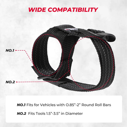 Rubber Shovel & Tool Holder Straps (4-Pack) for UTV & SXS – view 3