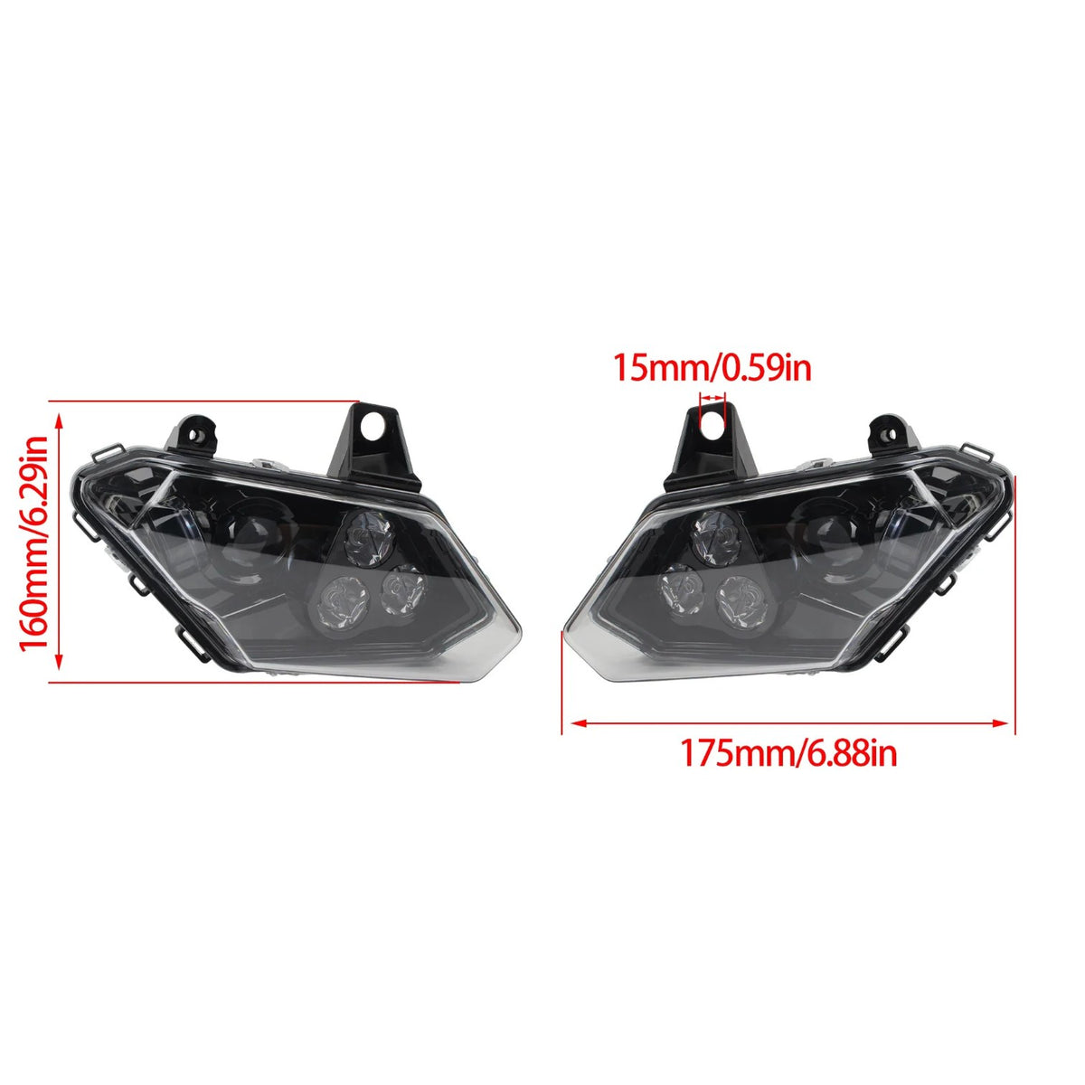 LED Headlight Assemblies (Pair) for Can-Am Maverick X3 (2017–2021) – view 5