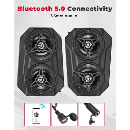 Waterproof Bluetooth Roll Cage Sound System for Polaris RZR Pro XP & Can-Am Maverick X3 – view 5
