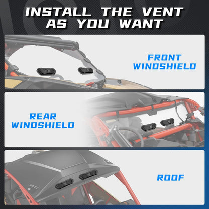 Windshield Defrost Roof Vent Kit for Can-Am Maverick X3, Kawasaki KRX & Polaris RZR – view 5