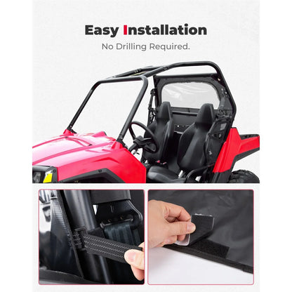 2-in-1 Soft Rear Windshield with Zipper Window for Polaris RZR 570 & 900 – view 5
