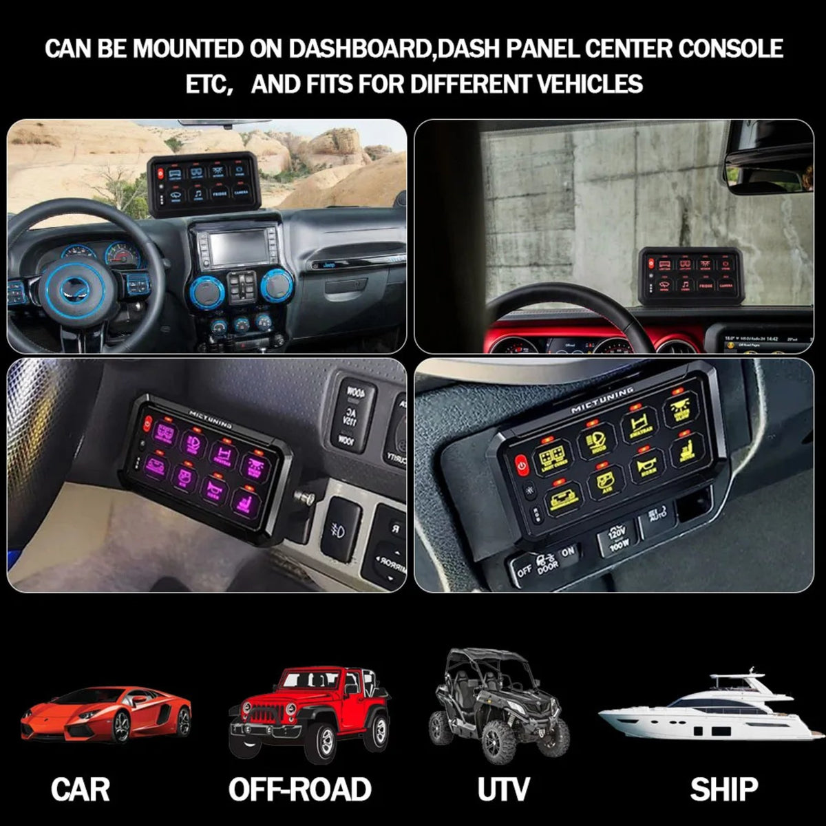 8-Gang RGB Switch Panel with Relay System for UTV & SXS – view 5