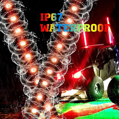 2 ft Spiral LED Whip Light with Remote, IP67, for UTV & SXS – view 4