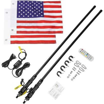 2 ft Spiral LED Whip Light with Remote, IP67, for UTV & SXS – view 7