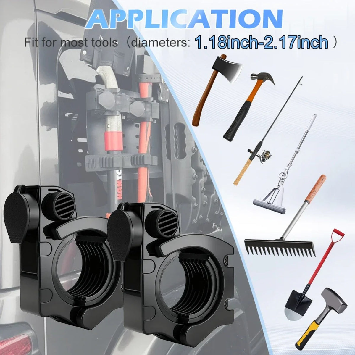 Locking Quick-Release Tool Holder Grips (1.18–2.17 in) for UTV & SXS – view 2