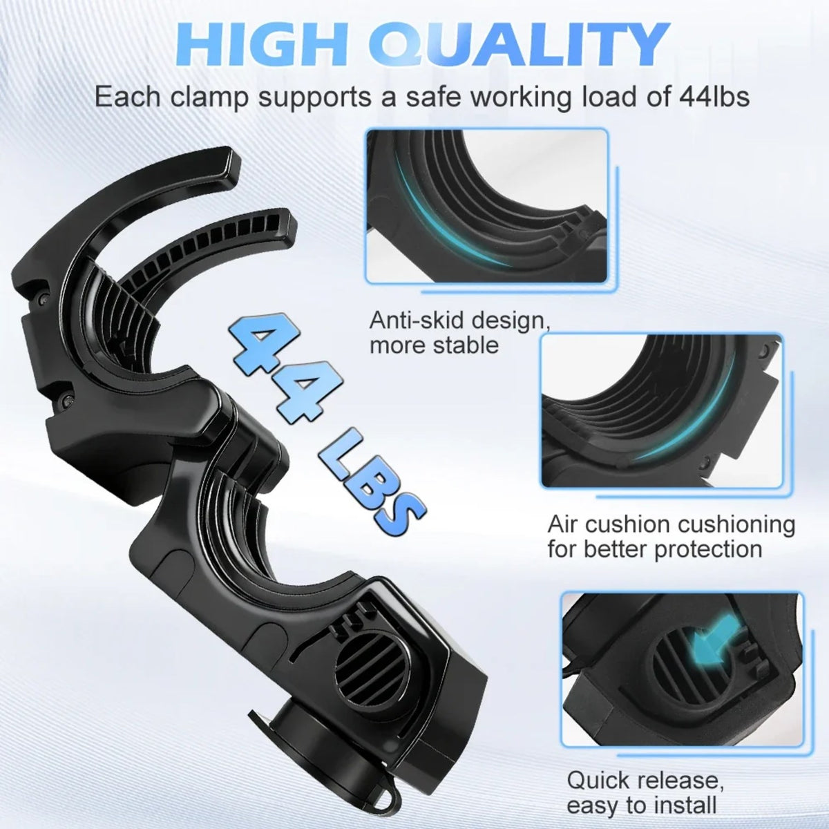 Locking Quick-Release Tool Holder Grips (1.18–2.17 in) for UTV & SXS – view 5