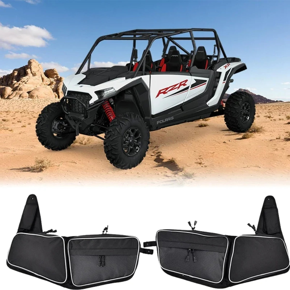 1680D Front Door Bags with Knee Pads for Polaris RZR XP 1000 (2024–2025) – view 2