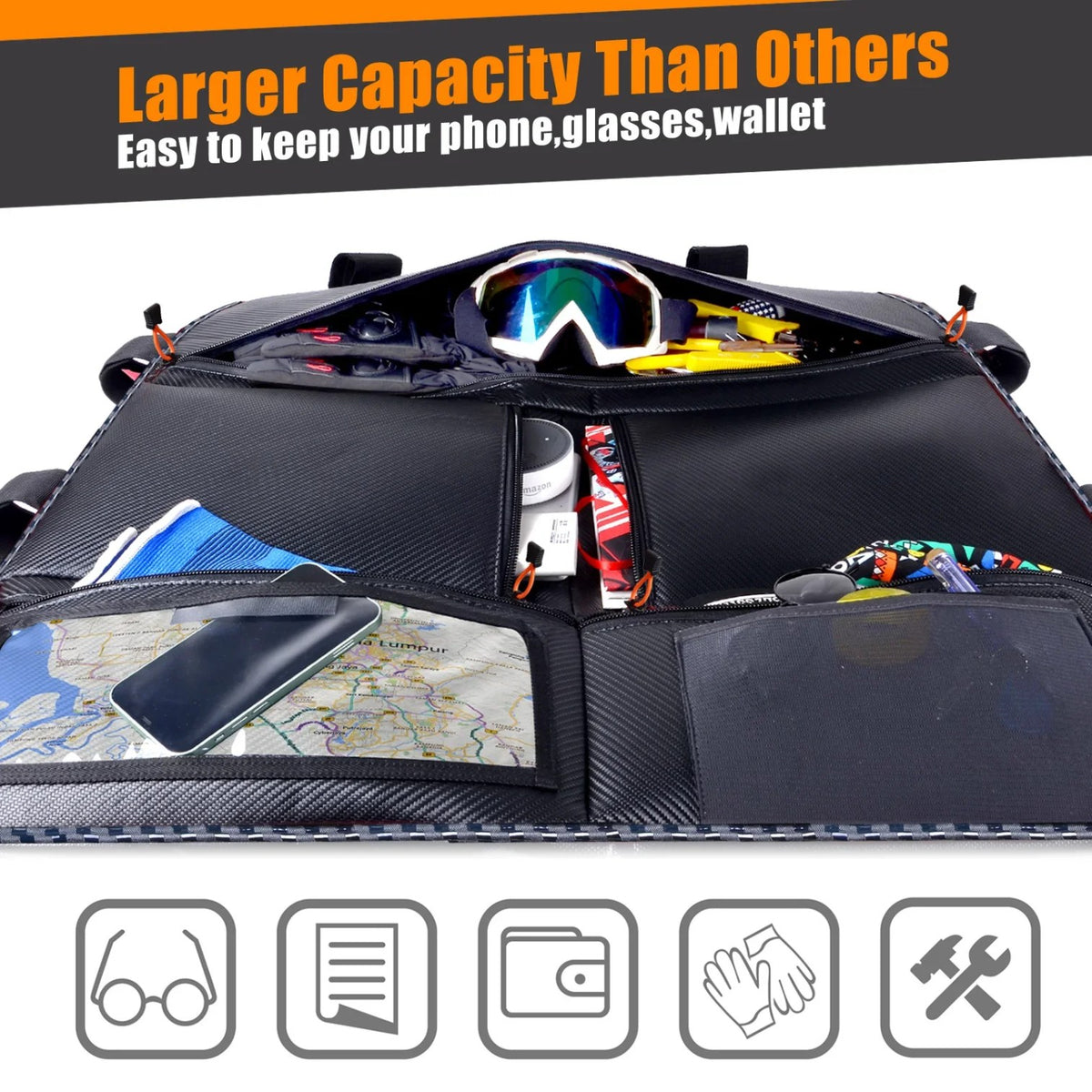Waterproof 1680D Overhead Storage Bag for Polaris RZR XP 1000 (2 or 4 Seat) – view 4