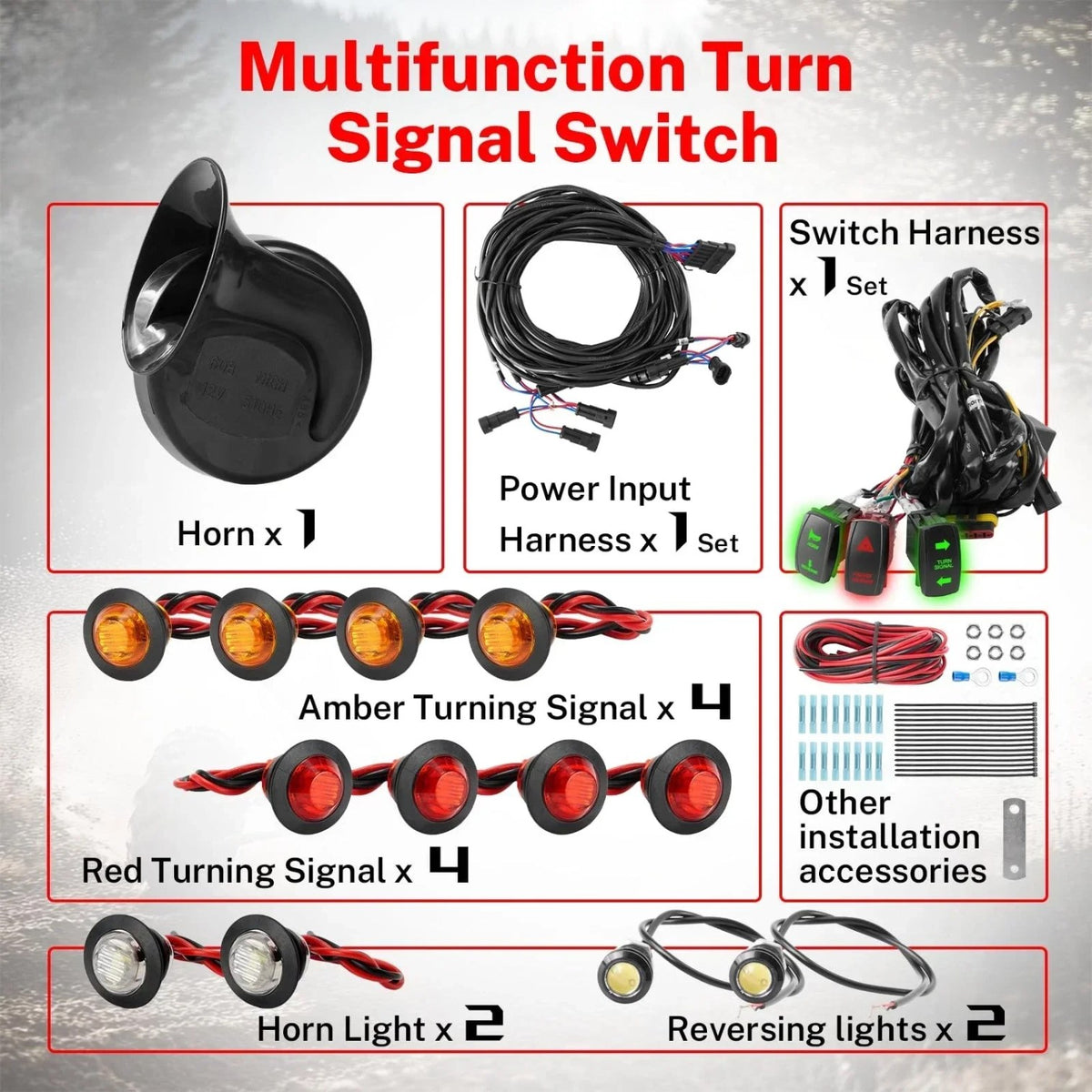 Pre-Wired Street Legal Turn Signal Kit with Horn for UTV & SXS – view 4