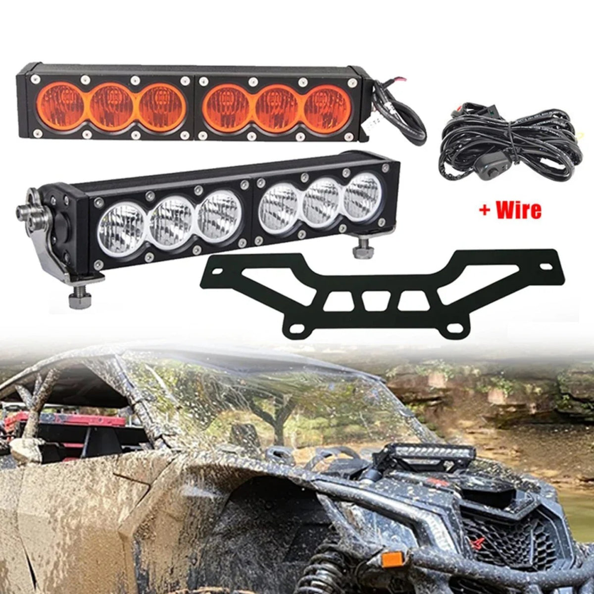 11-Inch Amber/White LED Bar & Mount Kit for Can-Am Maverick X3 (2017–2023) – view 2