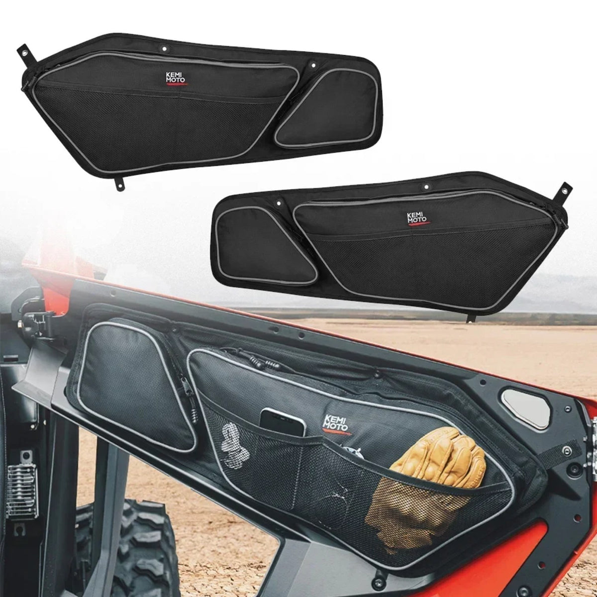 Door Bags with Knee Pads for Polaris RZR Pro XP, Pro R & Turbo R – view 2