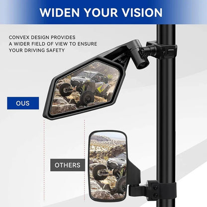 Adjustable Side Mirrors for 1.5–2 in Roll Bars for UTV & SXS – view 6