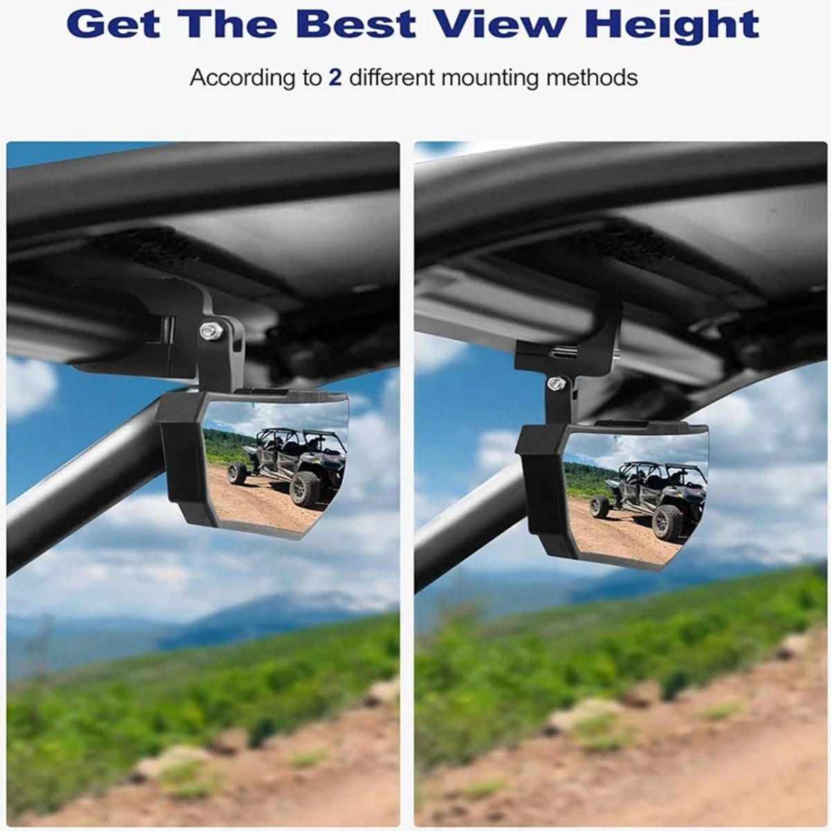 HD Center Mirror with Aluminum Clamp for 1.5–2 in Roll Cages – view 2
