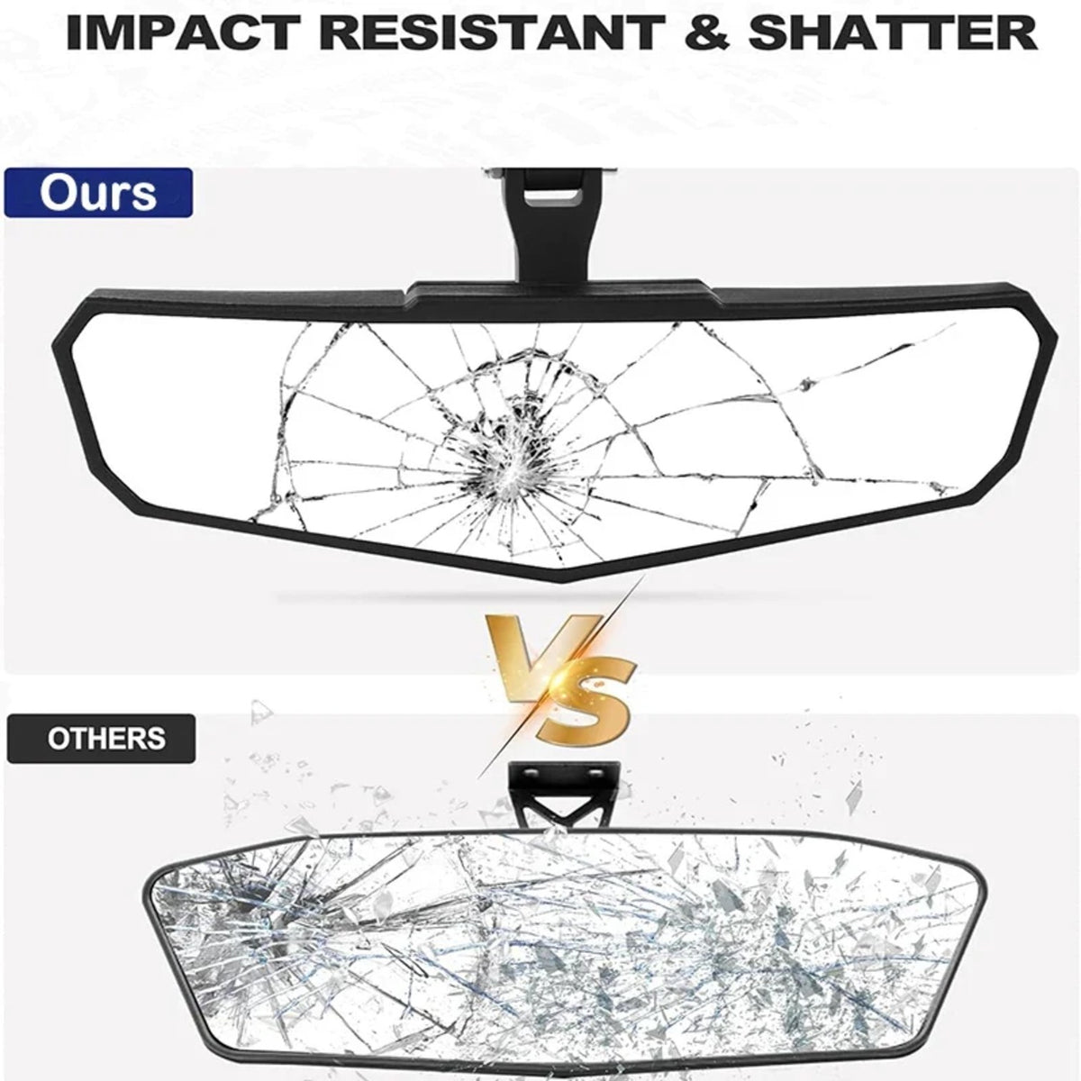 HD Center Mirror with Aluminum Clamp for 1.5–2 in Roll Cages – view 6