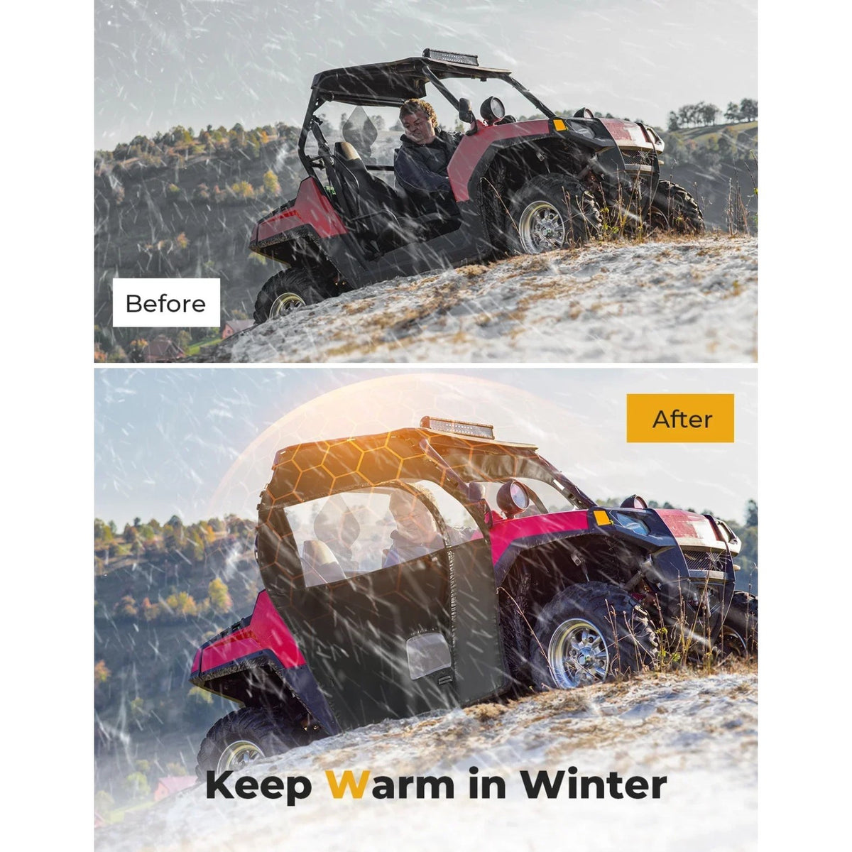 Waterproof Soft Upper Doors for Polaris RZR 570 & 900 (2014–2021) – view 3