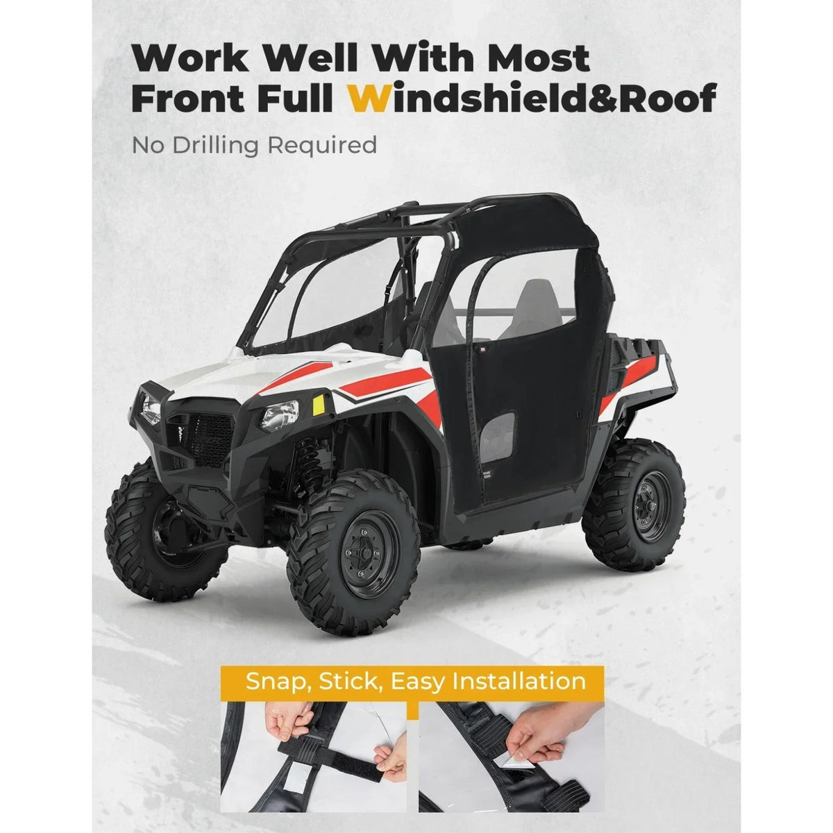 Waterproof Soft Upper Doors for Polaris RZR 570 & 900 (2014–2021) – view 5