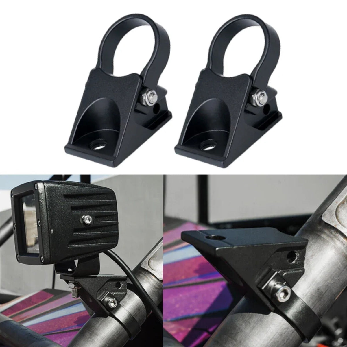 Roll Bar Pillar Light Bar Brackets (Pair) for 1.5–1.75 in Bars for UTV & SXS – view 2