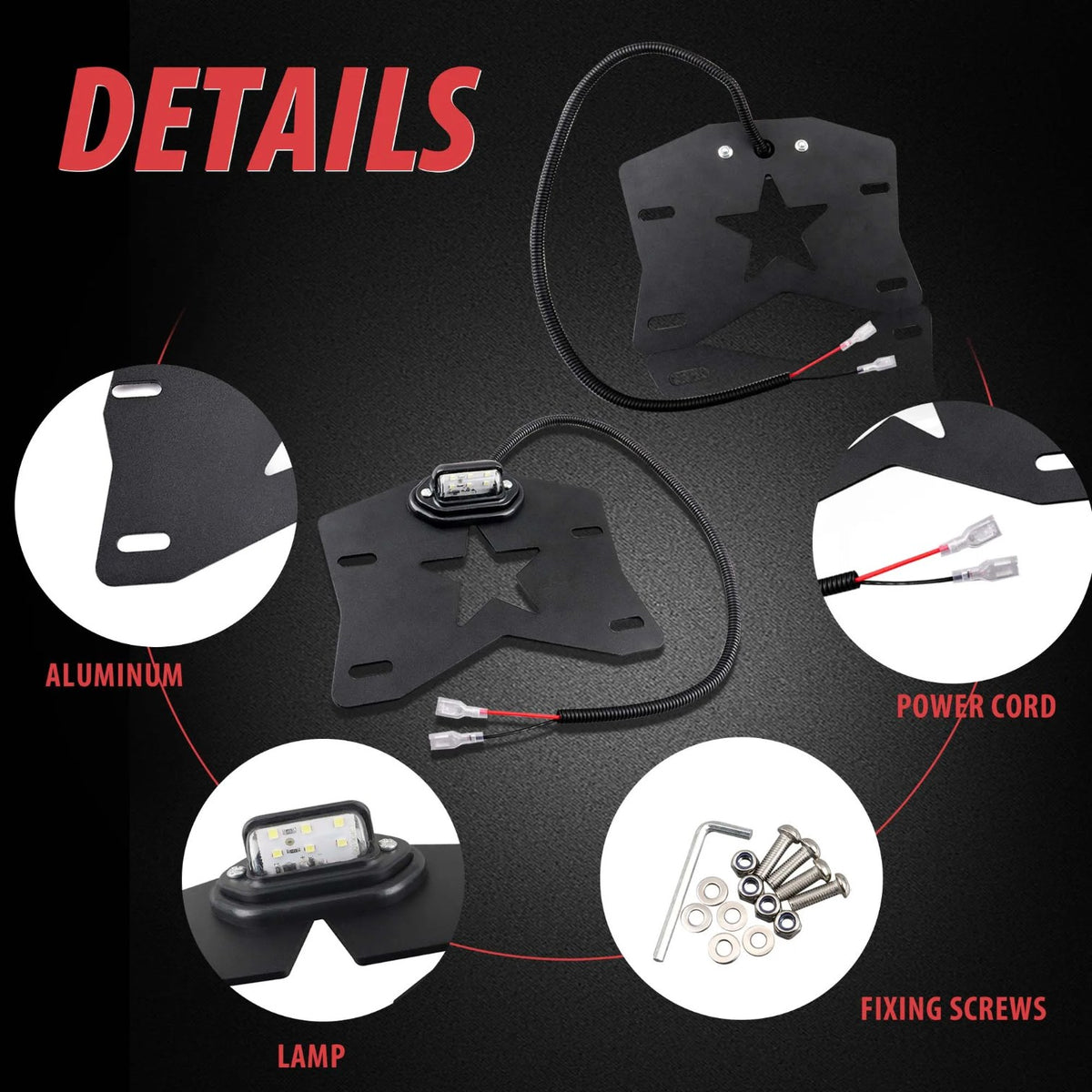 Aluminum License Plate Kit with Lights for Can-Am Maverick X3 – view 6