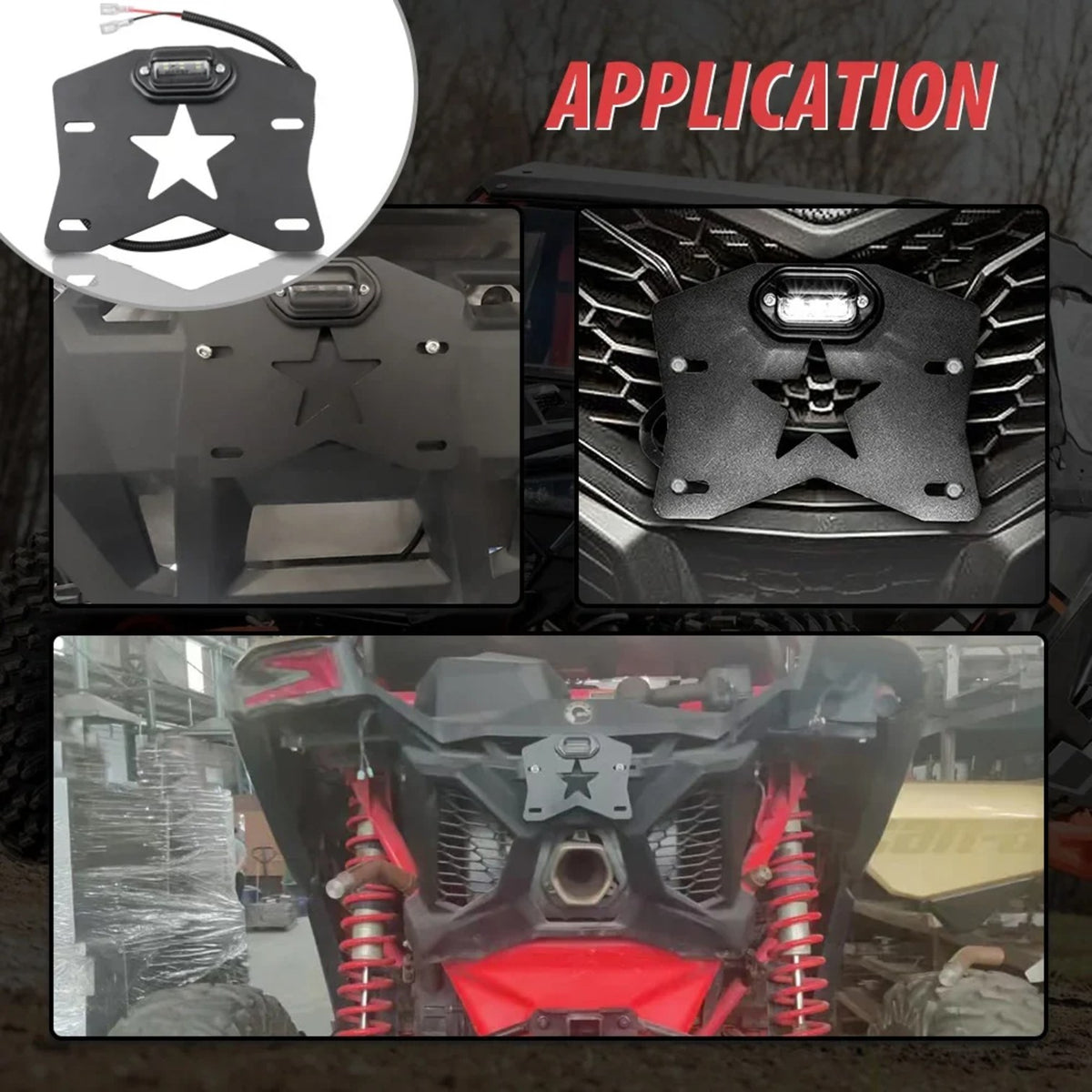 Aluminum License Plate Kit with Lights for Can-Am Maverick X3 – view 7