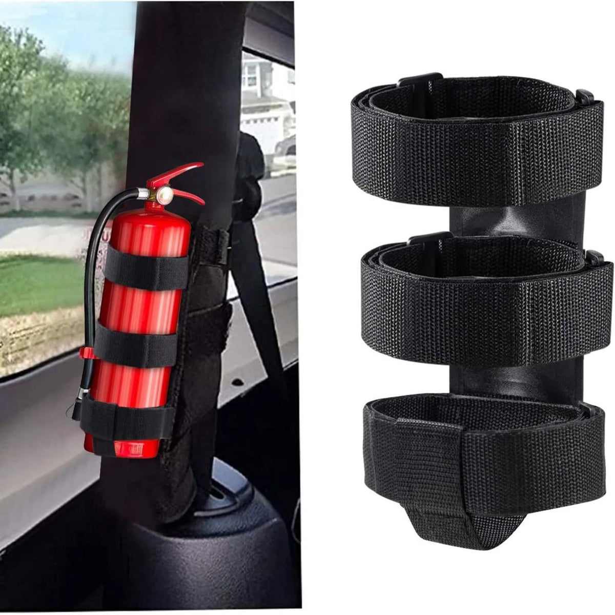No-Drill Strap Fire Extinguisher Roll Bar Mount for UTV & SXS – view 2