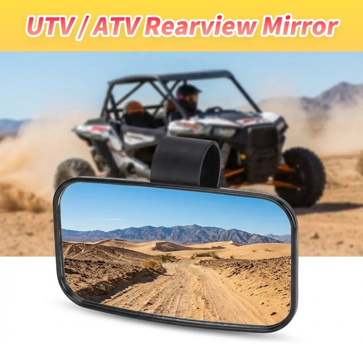 Universal Center Rearview Mirror for Polaris Ranger – view 2