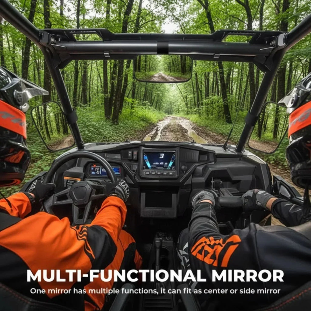 Universal Center Rearview Mirror for Polaris Ranger – view 5