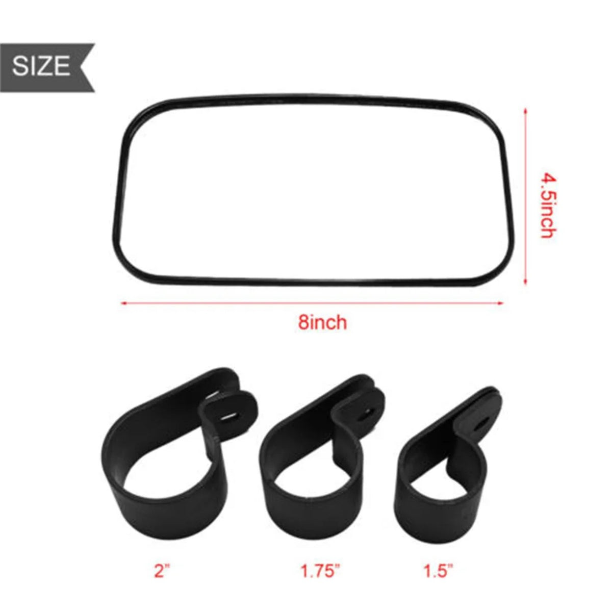 Shockproof Rearview Mirror for 1.5–2 in Roll Bars for UTV & SXS – view 7