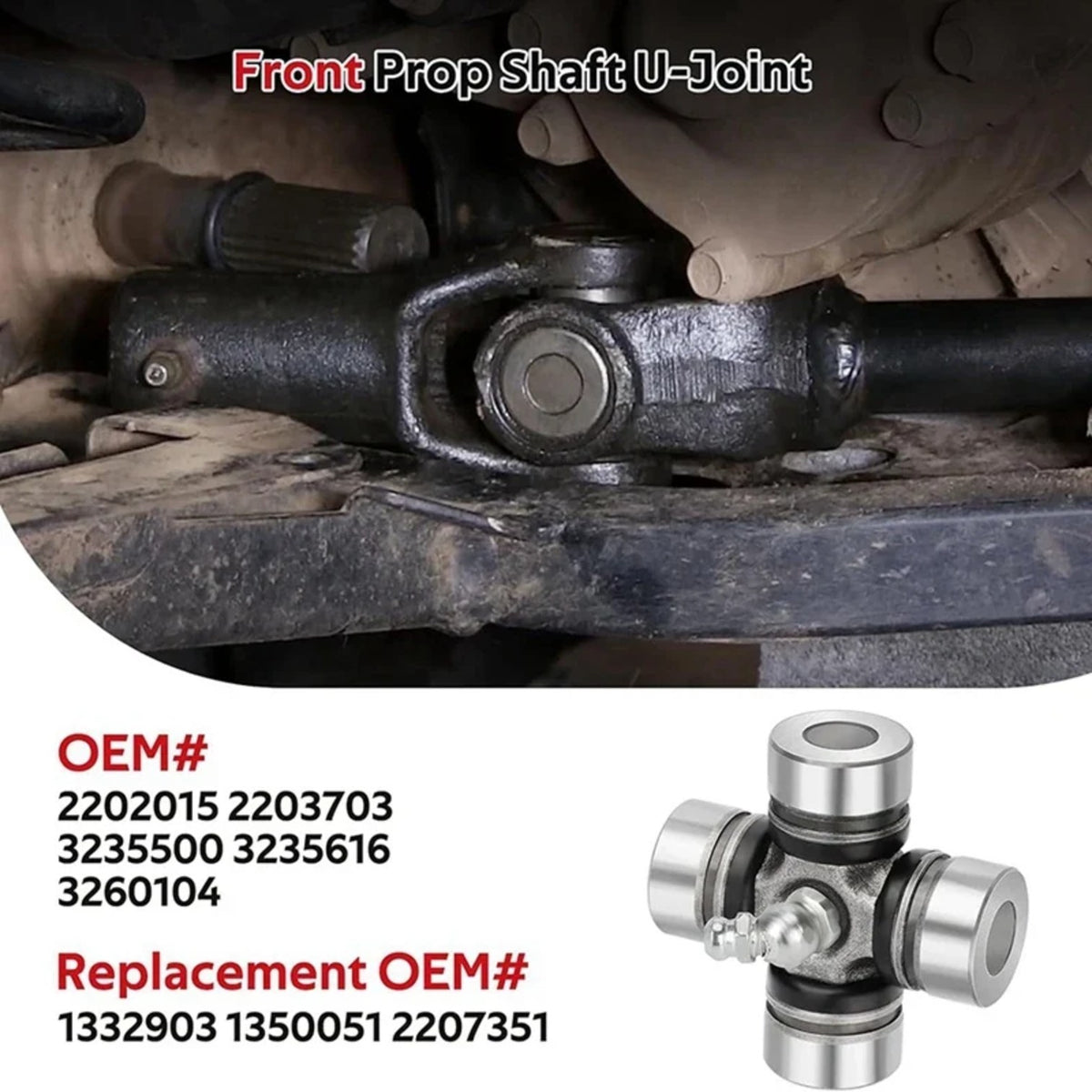 Front Prop Shaft U-Joints (2-Pack) for Polaris RZR, Ranger & General – view 6