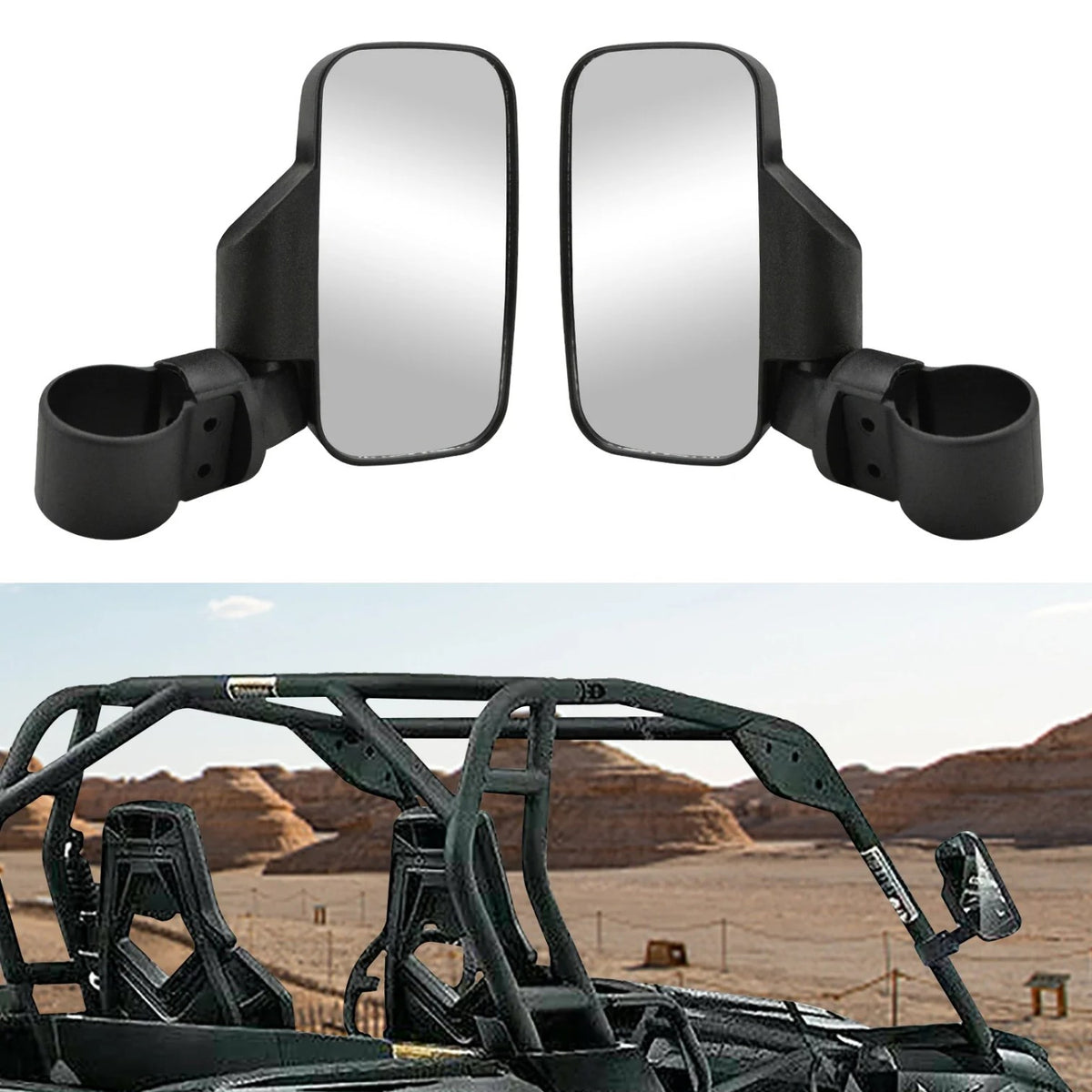 Pro-Fit Cage Side Mirrors for Polaris Ranger, General & Can-Am Defender – view 2