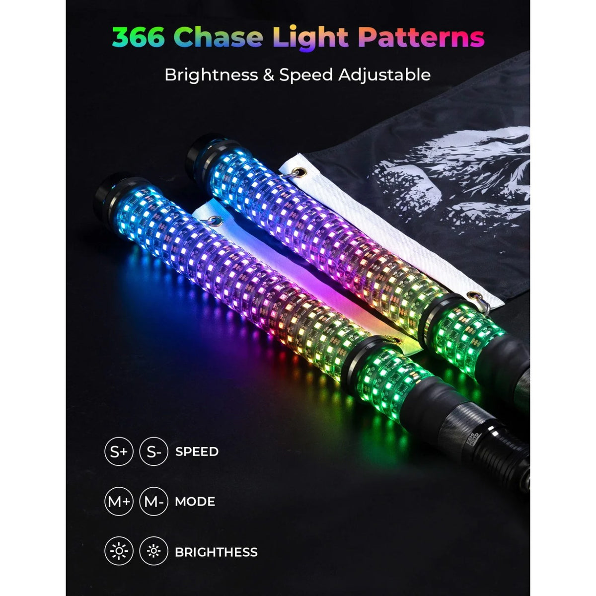 2 ft Fat LED Whip Lights with Turn Signals (Pair) for UTV & SXS – view 4
