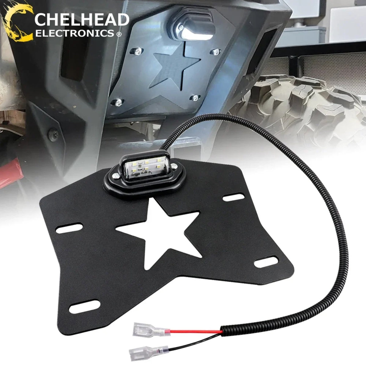 LED License Plate Frame & Mount Bracket for UTV & SXS – view 2