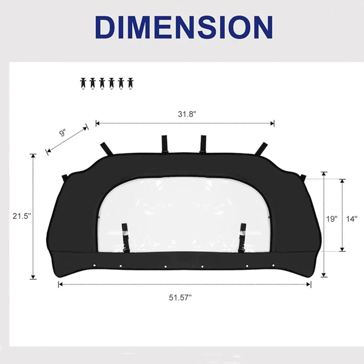 Soft Rear Windshield for Polaris RZR Pro XP & Turbo R (2020–2025) – view 2