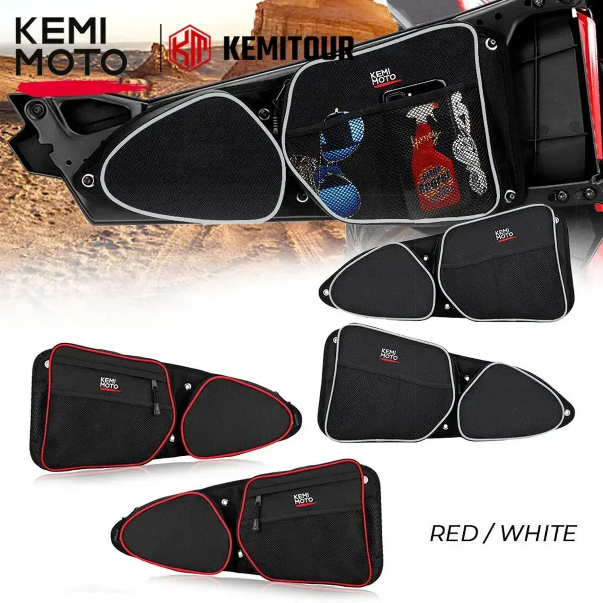 Knee Pad Door Storage Bags for Polaris RZR XP 1000, 900 & XP Turbo – view 2