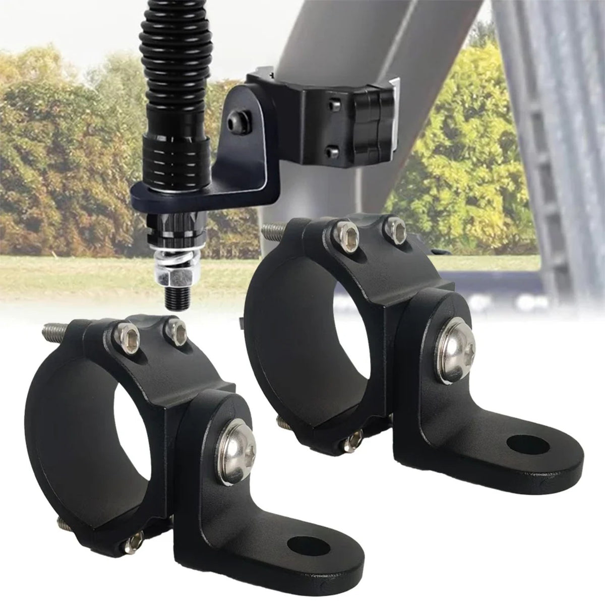 360° Rotating Whip Light & Flag Mount for 1.75–2 in Roll Cages – view 2