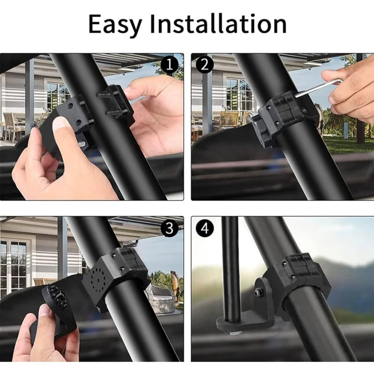 360° Rotating Whip Light & Flag Mount for 1.75–2 in Roll Cages – view 7